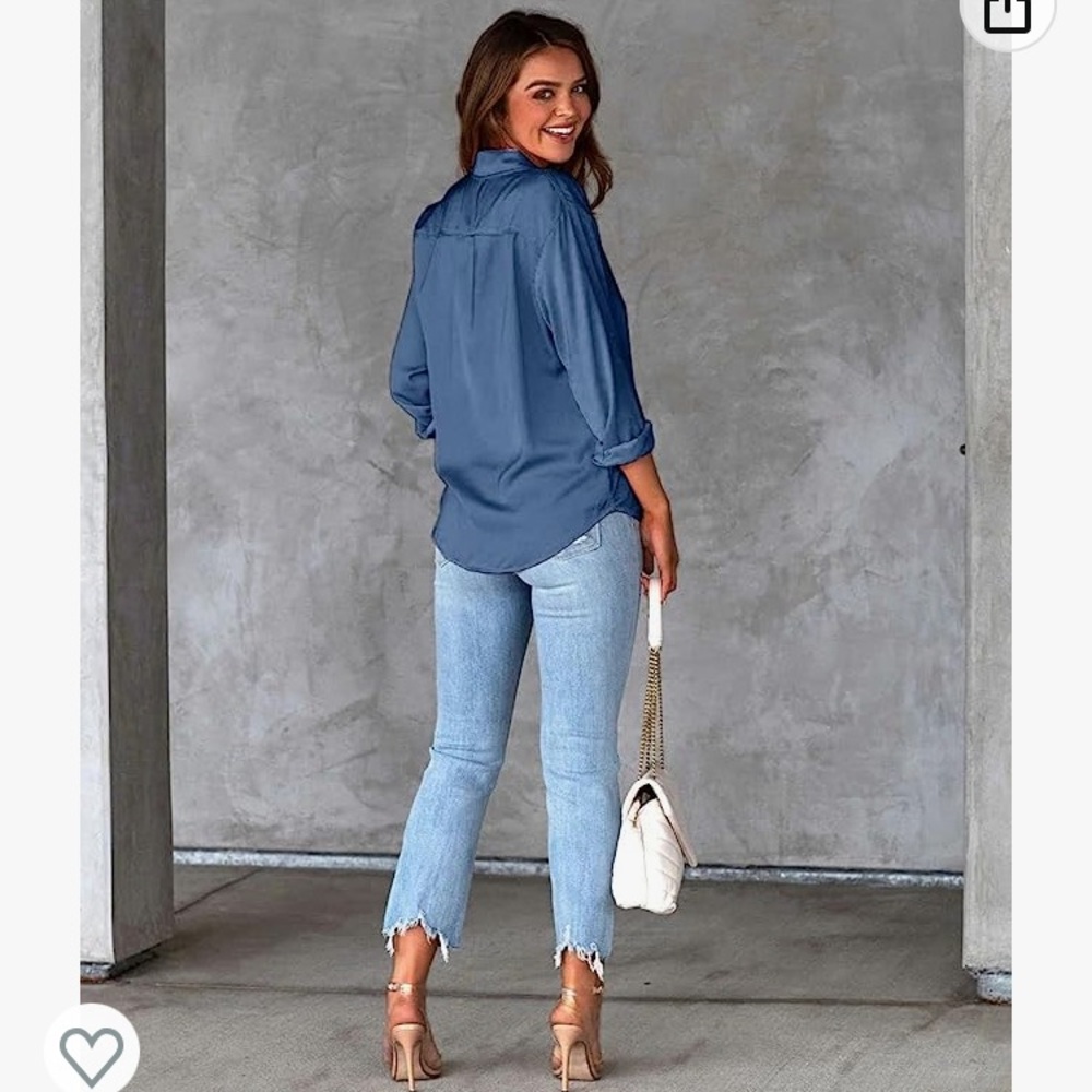 Womens Button Down Shirts Long Sleeve Collared Business Casual